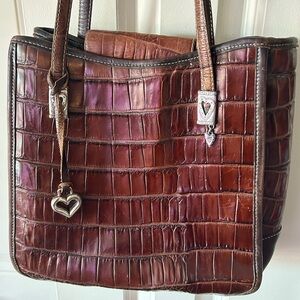 Brighton Brown Croc leather Vintage shoulder